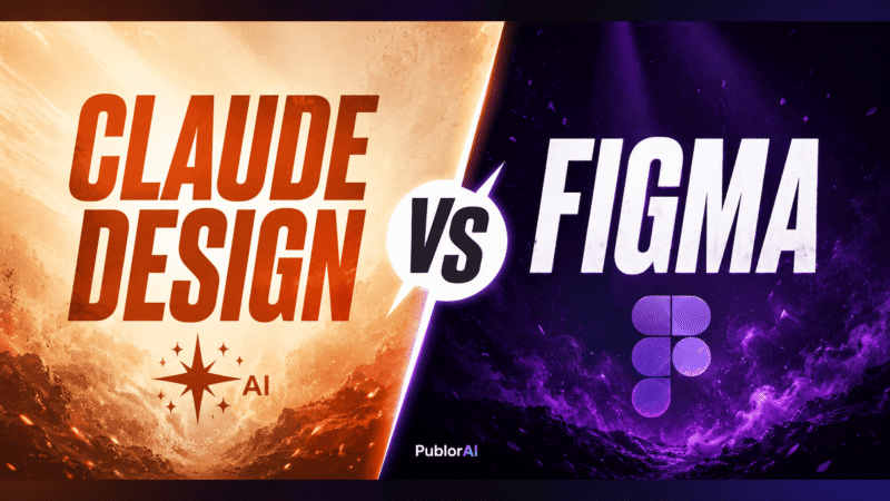 Split versus poster comparing Claude Design vs Figma AI design tools for 2026