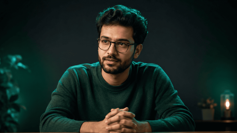 Editorial portrait illustrating how to use ChatGPT for beginners with focused beginner user