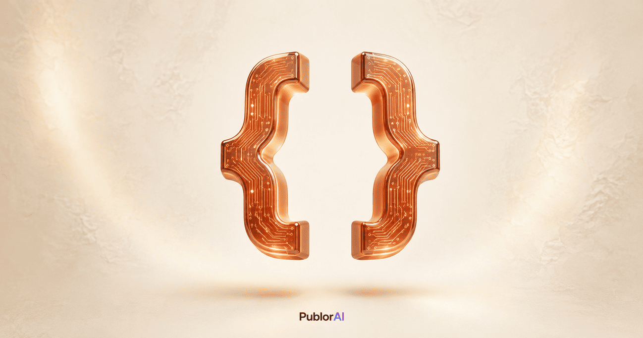 Conceptual amber code-brackets sculpture representing Claude Opus 4.8 for coding in 2026
