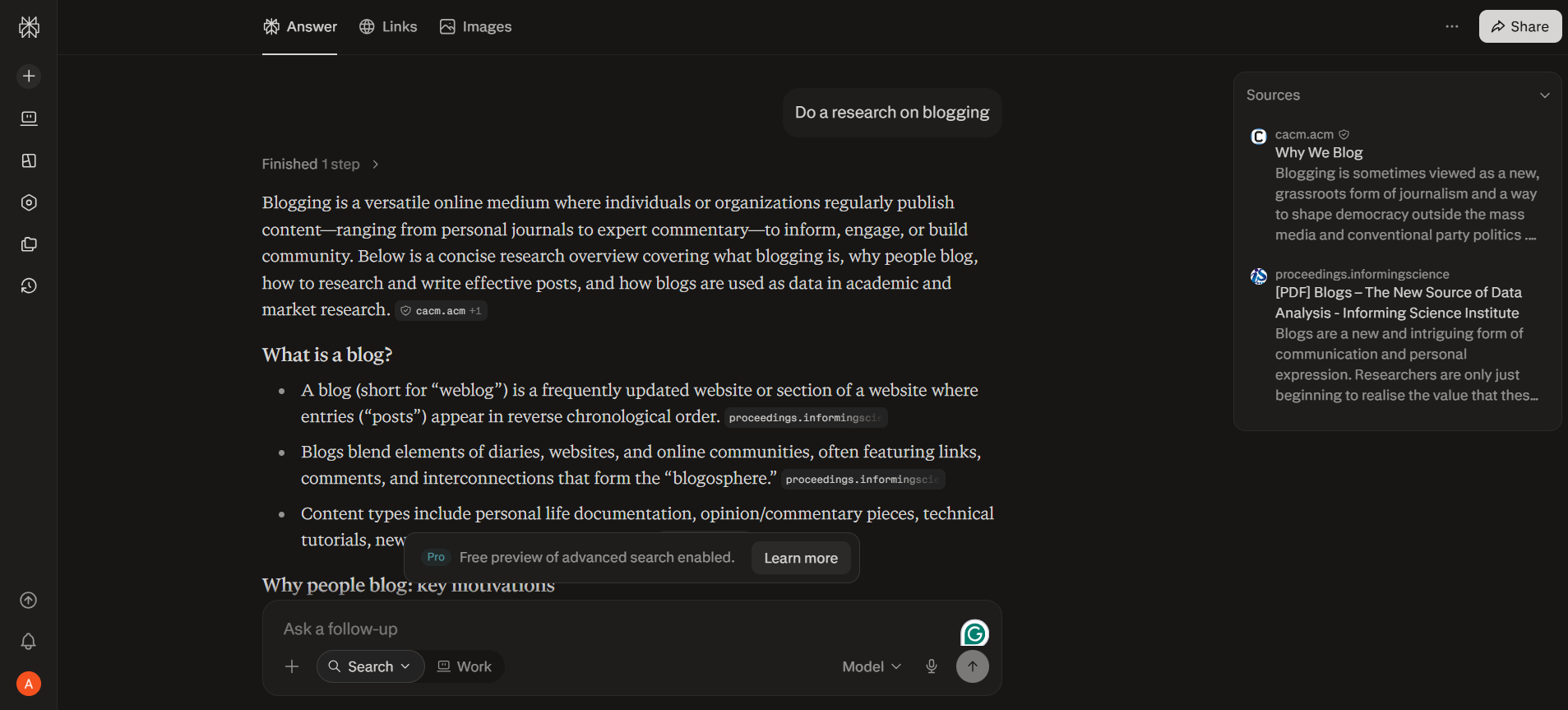 Real Perplexity screenshot from this Perplexity AI review, showing inline source citations